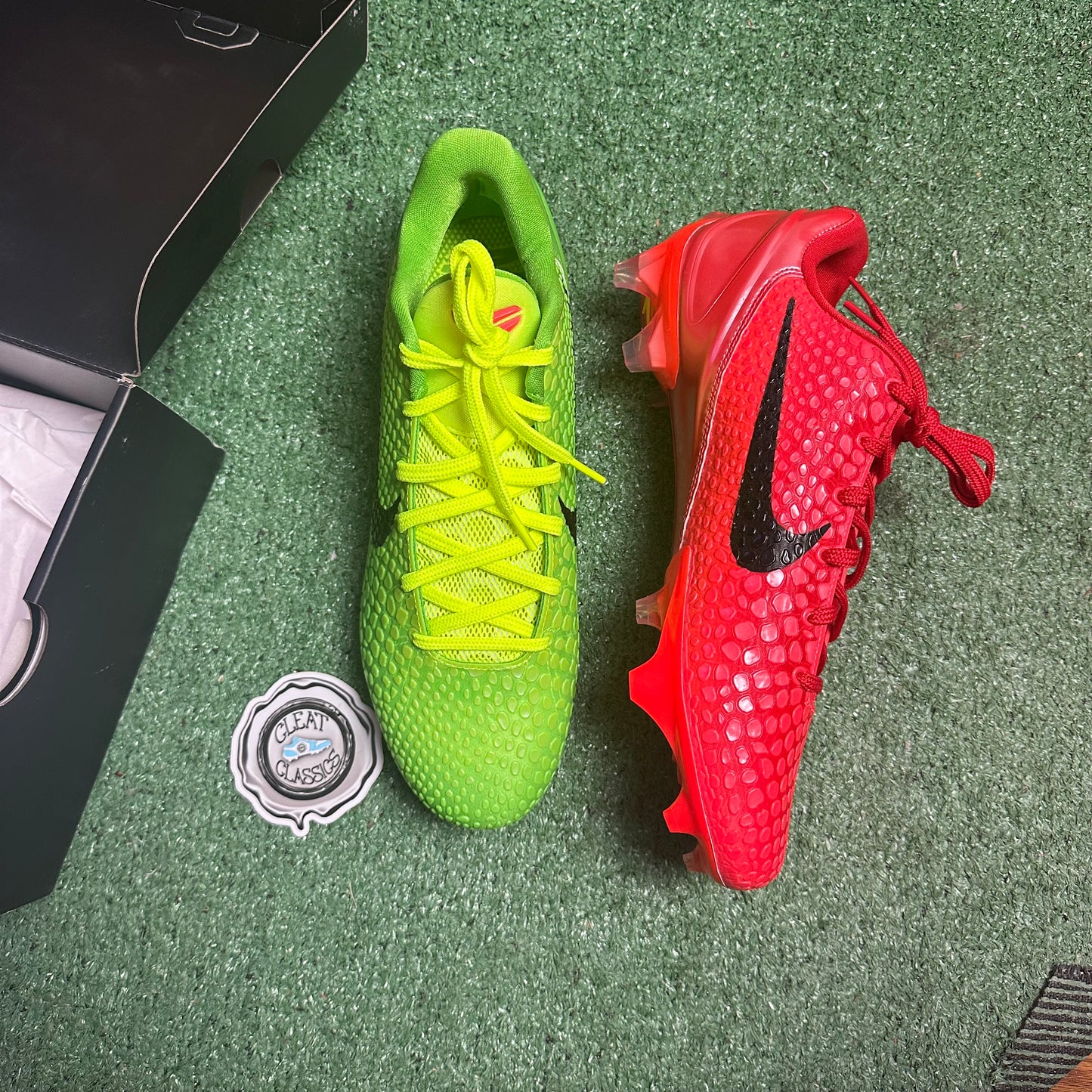 SIZE 11 | Nike Vapor Edge Kobe 6 SE Grinch 'MISMATCH' Cleats