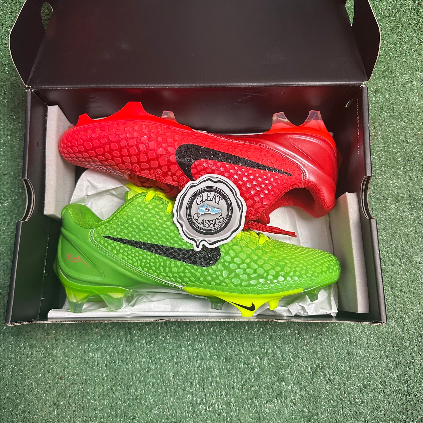 SIZE 11 | Nike Vapor Edge Kobe 6 SE Grinch 'MISMATCH' Cleats